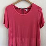 Splendid Rayon Voile Shift Dress Pink Blaze Exposed Zip Large Photo 1