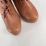 Steve Madden Rheaaa Cognac Leather Ankle lace up Bootie Size 8.5 Stacked heel Photo 8