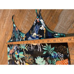 Wantschun Women's Cheetah Zebra Jungle Print Spaghetti Strap Tank Top US Small S Black Photo 5