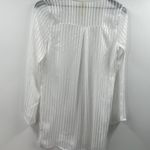 Lily Bleu Sheer Satin Striped White Swim Cover Up Size Medium Photo 6