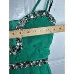 Vintage Deb Y2K Babydoll Mini Dress Size S Green Chiffon Rhinestones Formal HOCO Photo 7