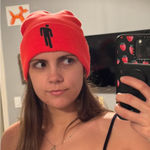 Neon orange Billie Eilish beanie Photo 0