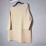 Coldwater Creek  Textured Pullover Sweatshirt Cream Waffle Size XL Patch Pockets Photo 7