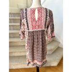 Sundance  Pink Ditsy Floral Crochet Lace Trim Mini Dress Photo 1