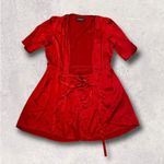 Reformation  100% Silk Red Wrap Mini Dress Photo 1