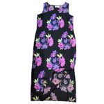 JM Collection black purple floral sheath maxi dress Size M Photo 6