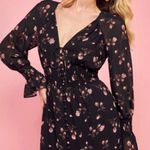 Reformation  Fia Dress - Romy Black Pink Floral Photo 1