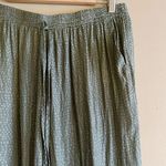 Skies Are Blue NWT  Green Satin Flowy Pants Photo 1