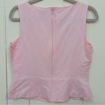 Loft  Ann Taylor Pastel Pink Linen Two Pc Vest Bow Top and Skirt - Petite Size 8 Photo 2