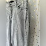 NYDJ Women's Light Gray Wash Embellished Mini Jewel Studs Denim Jeans Size 8P Photo 2