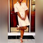 Anthropologie Solitaire X  Flora Eyelet Belted Button Front Shirt Dress Boho Photo 2