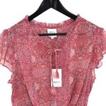 Misa Los Angeles Lillian Floral Print Ruffle Mini Dress Washed Rose Lilac Large Photo 3