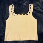 idem Ditto White Ribbed Knit Top with Black Accents Photo 1