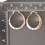 Tricolor Gold Filled Hoop Earrings Argyle Design Photo 5