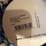 STAUD Mini Milla Dress Size 2 Floral White Acid Blue Puff Sleeve Mini Photo 2