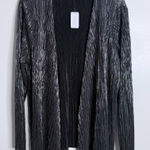 Christopher & Banks NWT Women’s Black Metallic Open Front Cardigan Size X-Large Photo 0