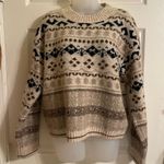 Line and Dot  wool blend Neutral Christmas Sweater Photo 0
