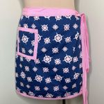 Vineyard Vines Wrap Skirt Womens 6 Blue Pink Compass Print Mini Nautical Cotton Photo 0