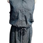 prAna Women Sunrise Peak Dress Deep Denimblue Jean collared tie front.Size S NWT Photo 8