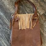 East West Leather Fringe Bag Brown Photo 3