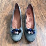 Anthropologie Hispanitas • Jedda Pompom Pumps grey Graphite suede leather heels round toe Photo 1