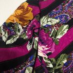 Richard Warren vintage 100% silk‎ blouse button up floral women’s size 8 Black Photo 5