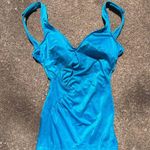 Catalina Vintage  Blue Button Shoulder Low Hip Skirted One Piece Swimsuit Photo 1