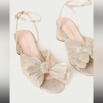 Loeffler Randall Dahlia Ankle Strap Knotted Sandal in Platinum, Size 12 Photo 2