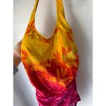 Islander Women’s Size 12 Ombré Pink Red Floral One Piece Open Back Swimming Suit Photo 1