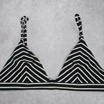 SheIn Black White Stripe Triangle Adjustable Hook Bikini Top Swimwear Medium Photo 2