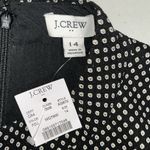 J.Crew NWT Sz 14 Black - White & Metallic Gold Polka Dot Mock Neck Sheath Dress Photo 2