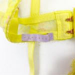 Savage X Fenty Ditsy Floral Limelight Unlined Mesh Lace Bralette Yellow Pink Photo 4