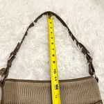 The Sak Woven Crochet Hobo Bag Tan Beige Plaid Lining Photo 12