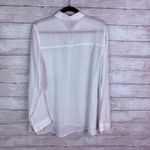 EXPRESS  Relaxed Fit Portofino Shirt in white sheer crepe fabric Size Large Photo 2