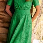 Sézane  Ladya green eyelet open back midi dress 2 NWT Photo 0