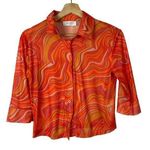 Boutique Halfheart Orange Sunset Trippy Swirl Half Sleeve Top S Photo 0