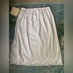 Vintage deadstock BodyChic pink lace trim slip skirt, size large Photo 9