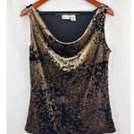 Newport News Medium Animal Print Sleeveless Cowl Neck Top Brown Photo 1