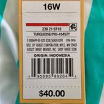 Kona Sol Plus One Piece Green Stripe Print V-Neck Bathing Suit Size 16W Photo 8