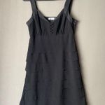 Kenzie sz M black 100%‎ silk Vintage ruffle layer y2k mini dress Size M Photo 0