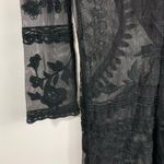 Japonica Black Floral Lace Sheer Midi Dress Size L Photo 6