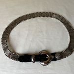Vintage Nanni Italy Mesh Chain & Leather Belt w/ Paris Osmeco Buckle 95/38 Black Photo 7