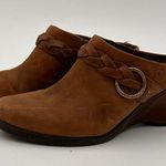 Ariat  Brown Distressed Braided Wedge Slip On Mules Size 9 Photo 5