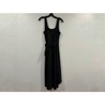 Quince  Black Tencel Jersey Side Tie Dress Sleeveless Midi Wrap Sz Large L NEW Photo 3