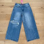 Edikted  - Ripped Low Rise Baggy Wide leg Jeans in Blue Photo 0