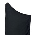 Cotton by Autumn Cashmere Black Italian Yarn Spun One Shoulder Ruched Top Sz M Size M Photo 2