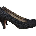 Salvatore Ferragamo Womens Classic Pump Heel Black Leather Abstract Slip On 6.5B Photo 0