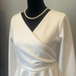 Elegant White Peplum Dress zip n back sexy looks Size M Photo 1