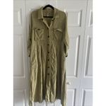 Free People Womens Small Tan Rainz Duster Jacket Button Front Linen Blend Photo 1