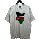 Hanes Vintage Y2K Kenya Flag T-Shirt  Beefy XL Gray Map Graphic Usilete Compe Tee Photo 0